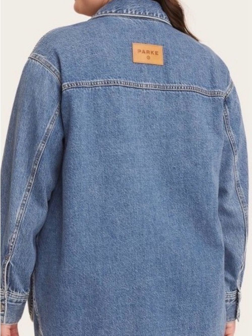 Parke x target  Light Blue Denim Jean shacket size M NWOT
